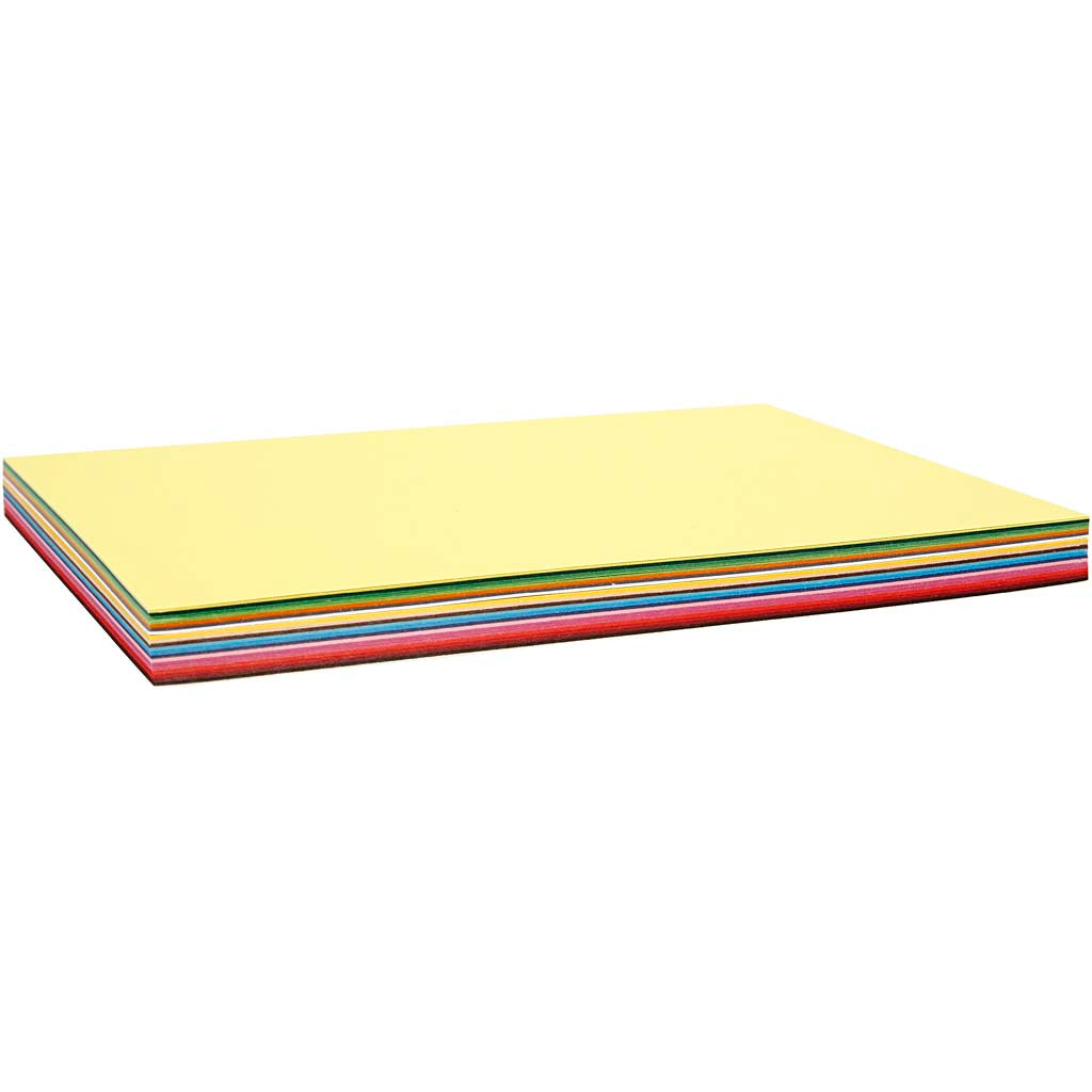 Farbkarton, A5 148x210 mm,  180 g, Sortierte Farben, 60Bl. sort. [HOB214250]