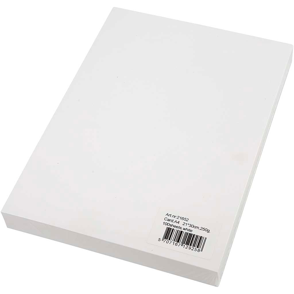 Karton, A4 210x297 mm,  250 g, Weiß, 100Bl. [HOB21652]