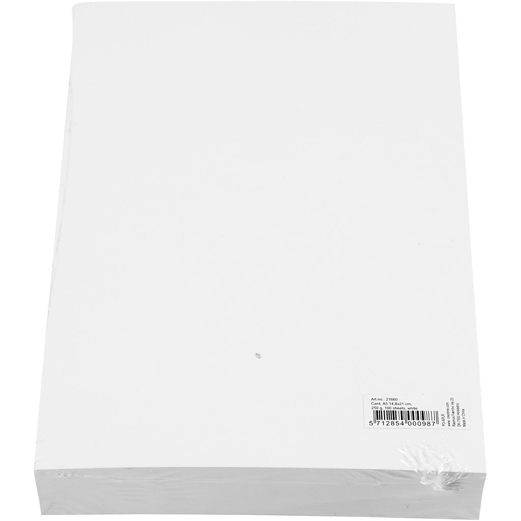Karton, A5 148x210 mm,  250 g, Weiß, 100Bl. [HOB21660]