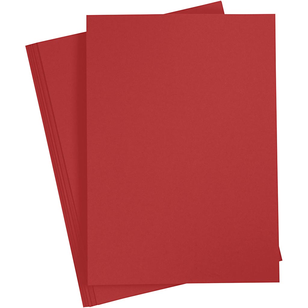 Card, A4, sheet 210x297 mm, 220 g, red, 10 pc