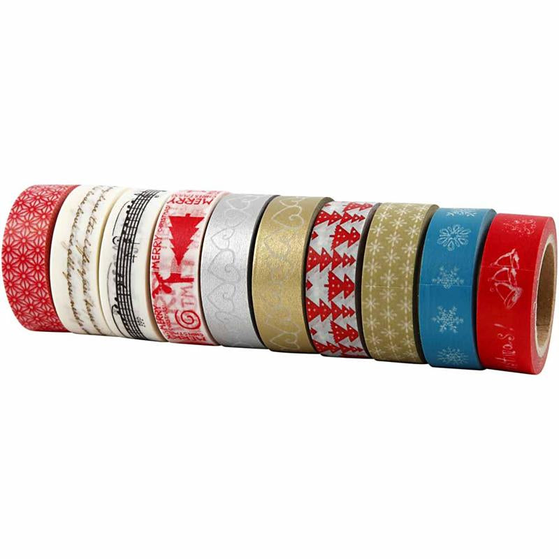 Washi Tape, christmas, W: 15 mm, 10x10 m