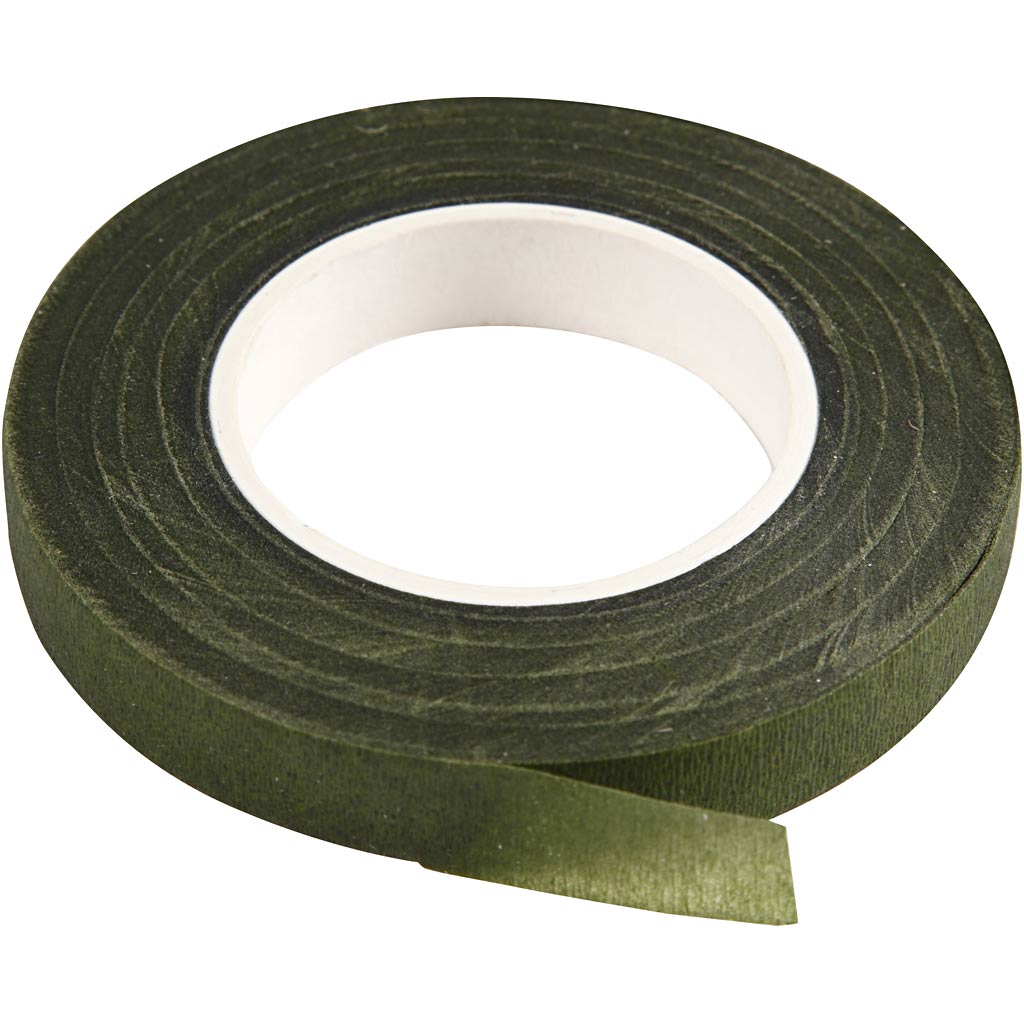 Florales Klebeband, B 12 mm, Dunkelgrün, 27 m/ 1 Rolle [HOB-25207]