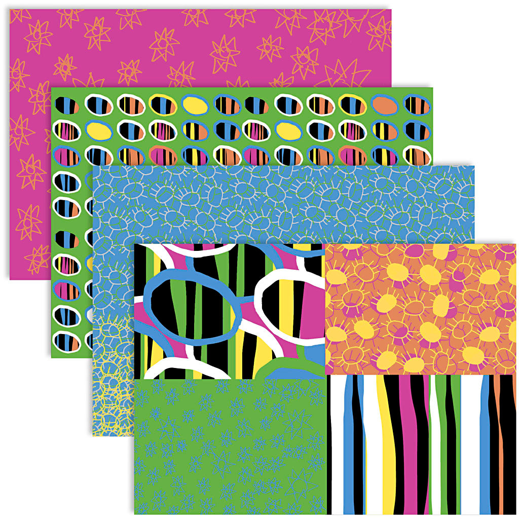Decoupage Paper, sheet 25x35 cm, 17 g, happy colours, 4x2 sheet