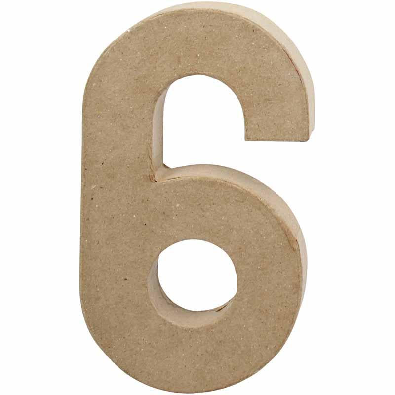 Number, 6, H: 20,5 cm, W: 11,5 cm, thickness 2,6 cm