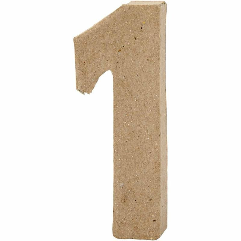Zahl, 1, H 10 cm, B 3,5 cm, Dicke 1,7 cm, 1 Stk [HOB-26668]