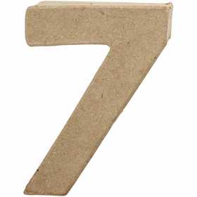 Zahl, 7, H 10 cm, B 7,4 cm, Dicke 1,7 cm, 1 Stk [HOB-26674]