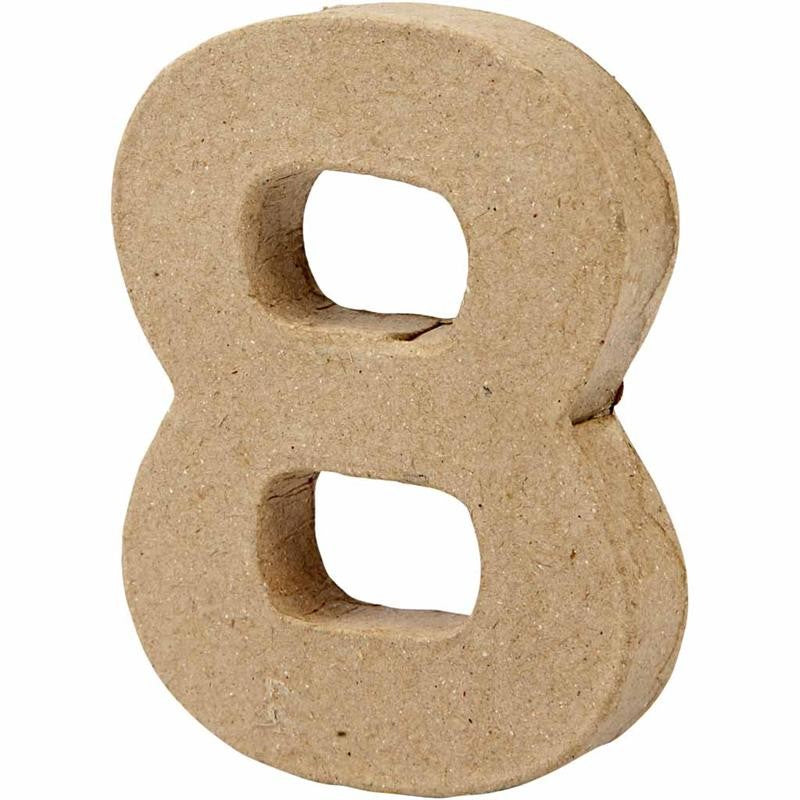 Zahl, 8, H 10 cm, B 7,6 cm, Dicke 1,7 cm, 1 Stk [HOB-26675]