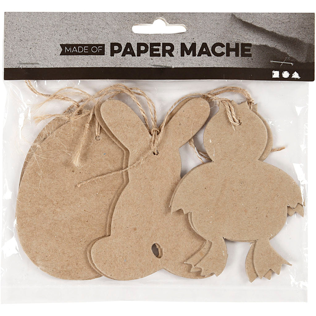 Osterdeko zum Aufhängen, Häschen, Küken, Ei, H 10 cm, 6 Stk/ 1 Pck [HOB-267343]