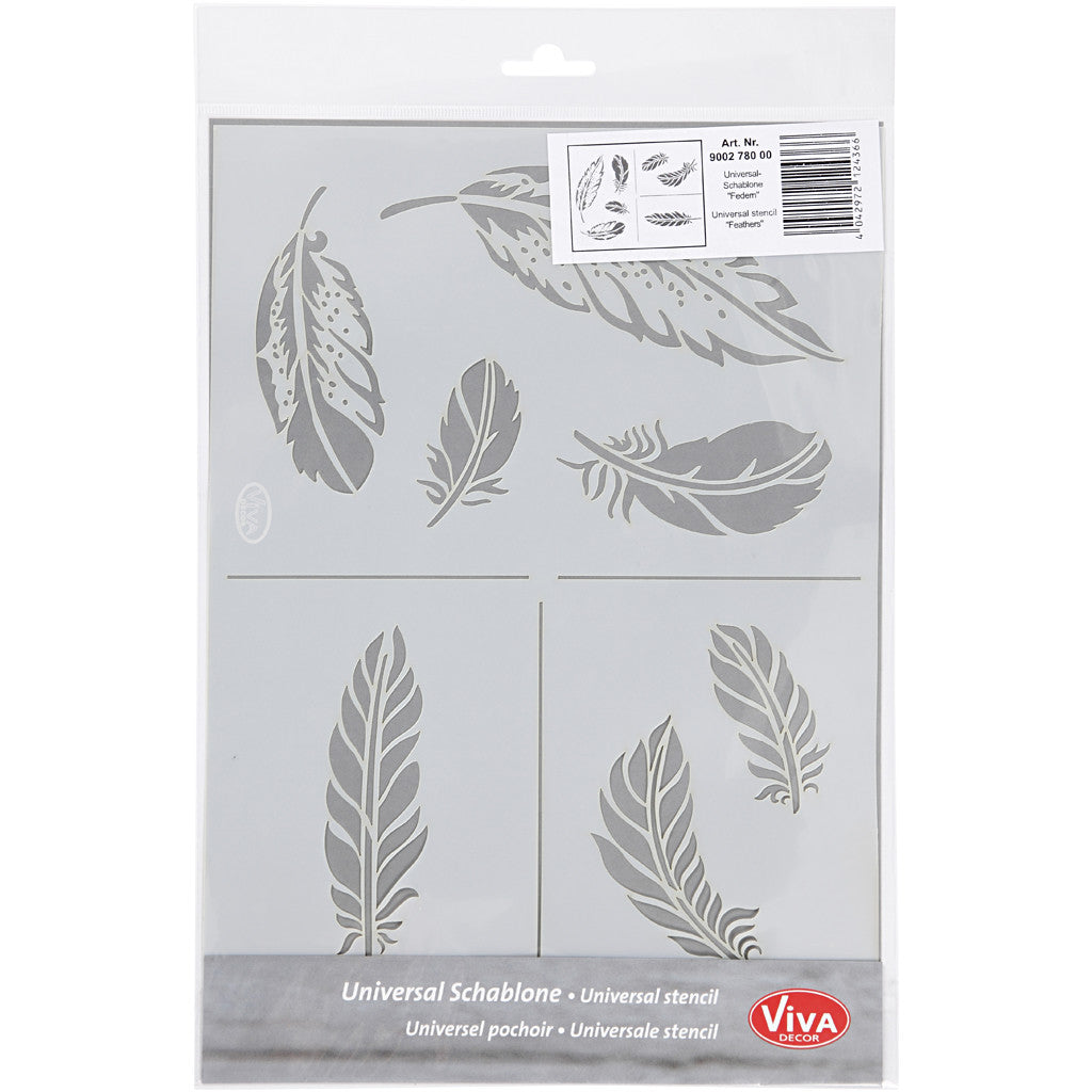 Schablone, Federn, A4, Blatt 210x297 mm, 1 Stk [HOB-26978]