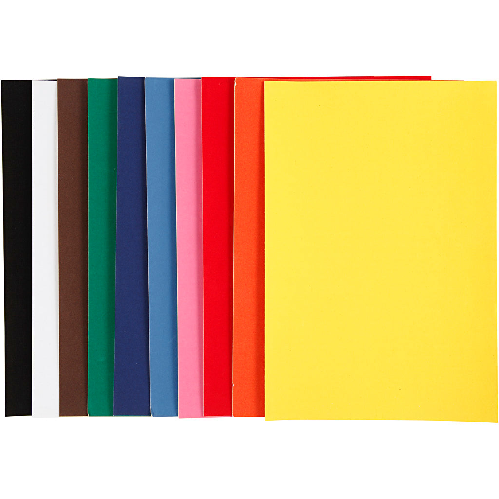Velour Paper, A4, sheet 210x297 mm, 140 g, assorted colours, 10 sheet
