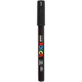 Posca Marker , Nr. PC-1MR, Strichstärke 0,7 mm, extrafein, Schwarz, 1 Stk [HOB-272046]