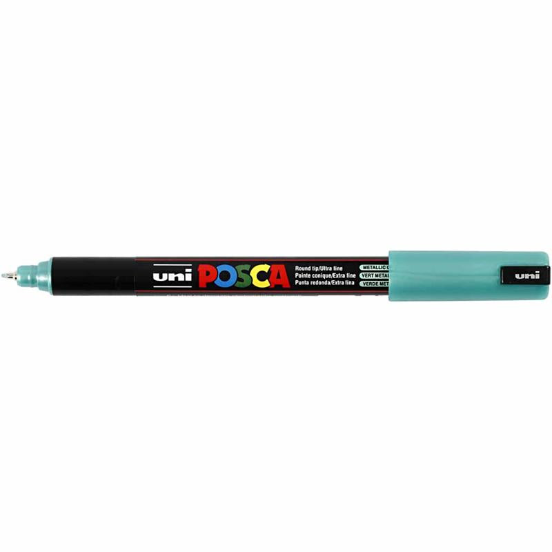 Posca Marker , Nr. PC-1MR, Strichstärke 0,7 mm, extrafein, Metallic-Grün, 1 Stk [HOB-272870]