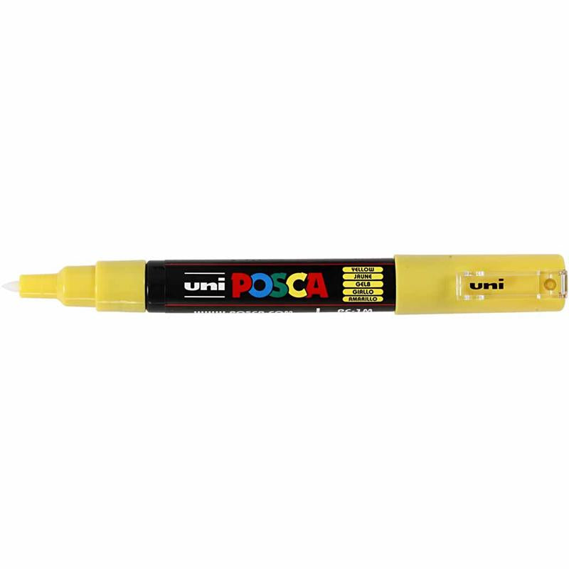 Posca Marker , Nr. PC-1M, Strichstärke 0,7 mm, extrafein, Gelb, 1 Stk [HOB-273044]