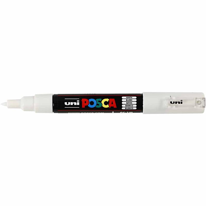 Posca Marker , Nr. PC-1M, Strichstärke 0,7 mm, extrafein, Weiß, 1 Stk [HOB-273052]