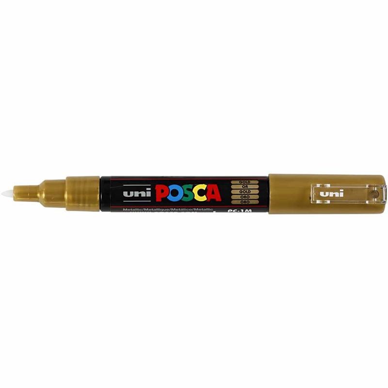 Posca Marker , Nr. PC-1M, Strichstärke 0,7 mm, extrafein, Gold, 1 Stk [HOB-273810]