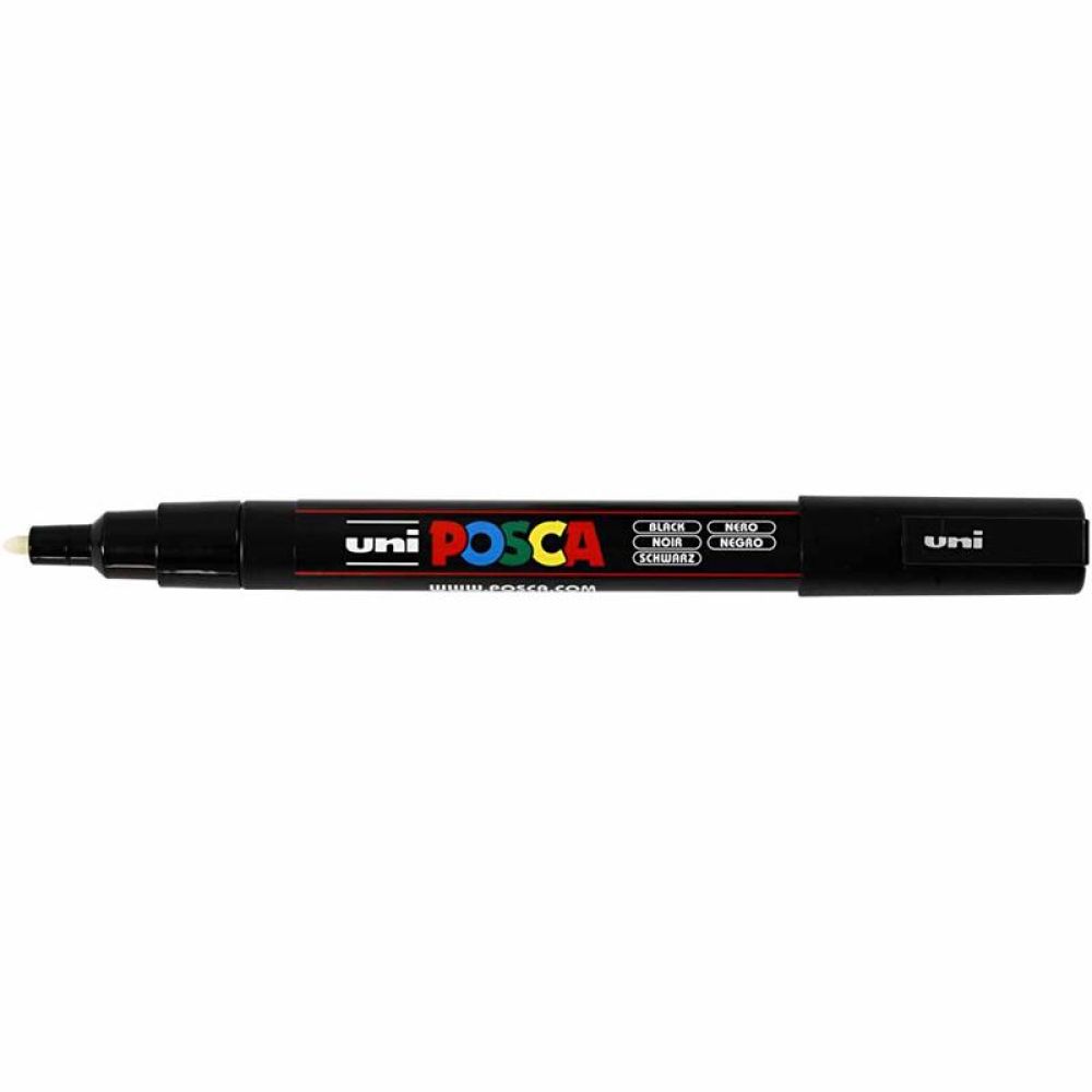 Posca Marker , Nr. PC-3M, Strichstärke 0,9-1,3 mm, fein, Schwarz, 1 Stk [HOB-274046]