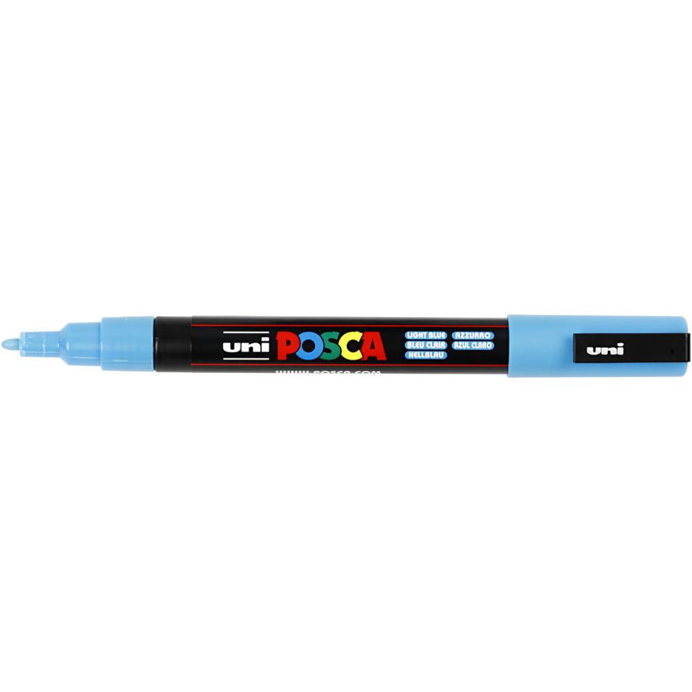 Posca Marker , Nr. PC-3M, Strichstärke 0,9-1,3 mm, fein, Hellblau, 1 Stk [HOB-274057]