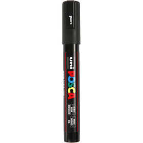 Posca Marker , Nr. PC-5M, Strichstärke 2,5 mm, Medium, Schwarz, 1 Stk [HOB-276046]