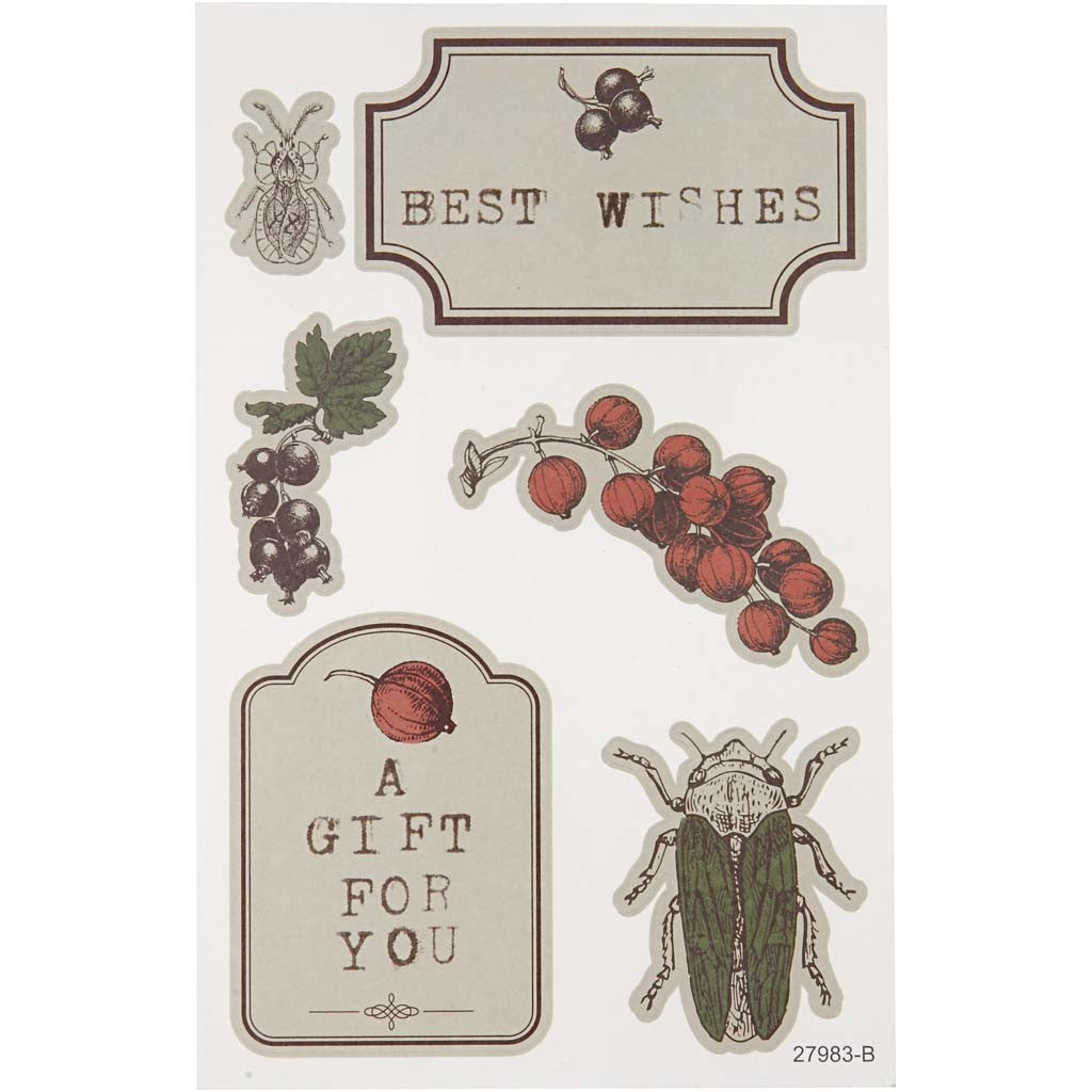 Stickers, 9x14 cm, 4 Bl. sort./ 1 Pck [HOB-27983]