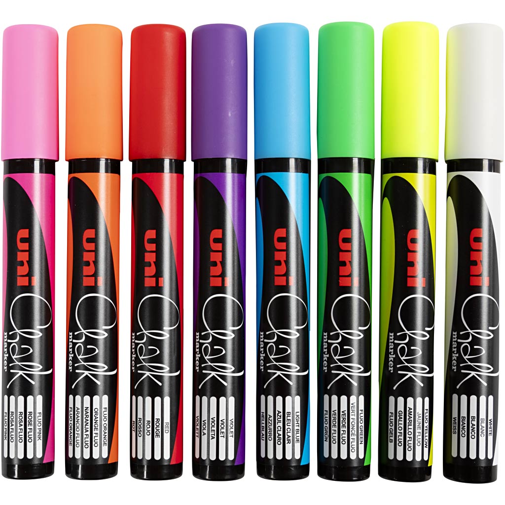 Chalk Pen, line 1,8-2,5 mm, 8 pc