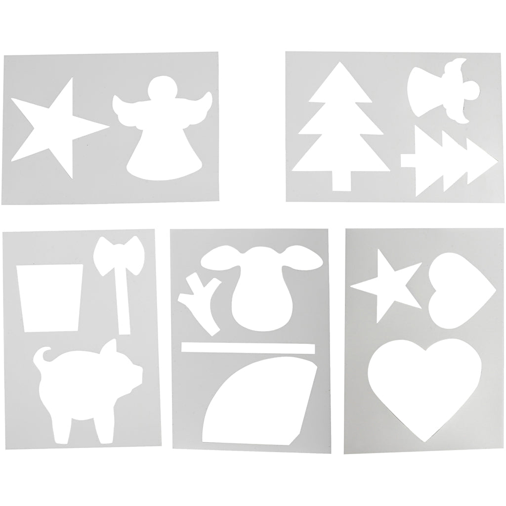 Christmas-Shaped Template, white, A4, 210x297 mm, 5 ass sheets