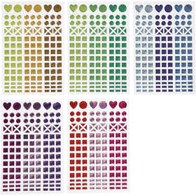 Mosaik-Sticker, D 8-14 mm, Blatt 11x16,5 cm, Sortierte Farben, 10 Bl./ 1 Pck [HOB-28253]