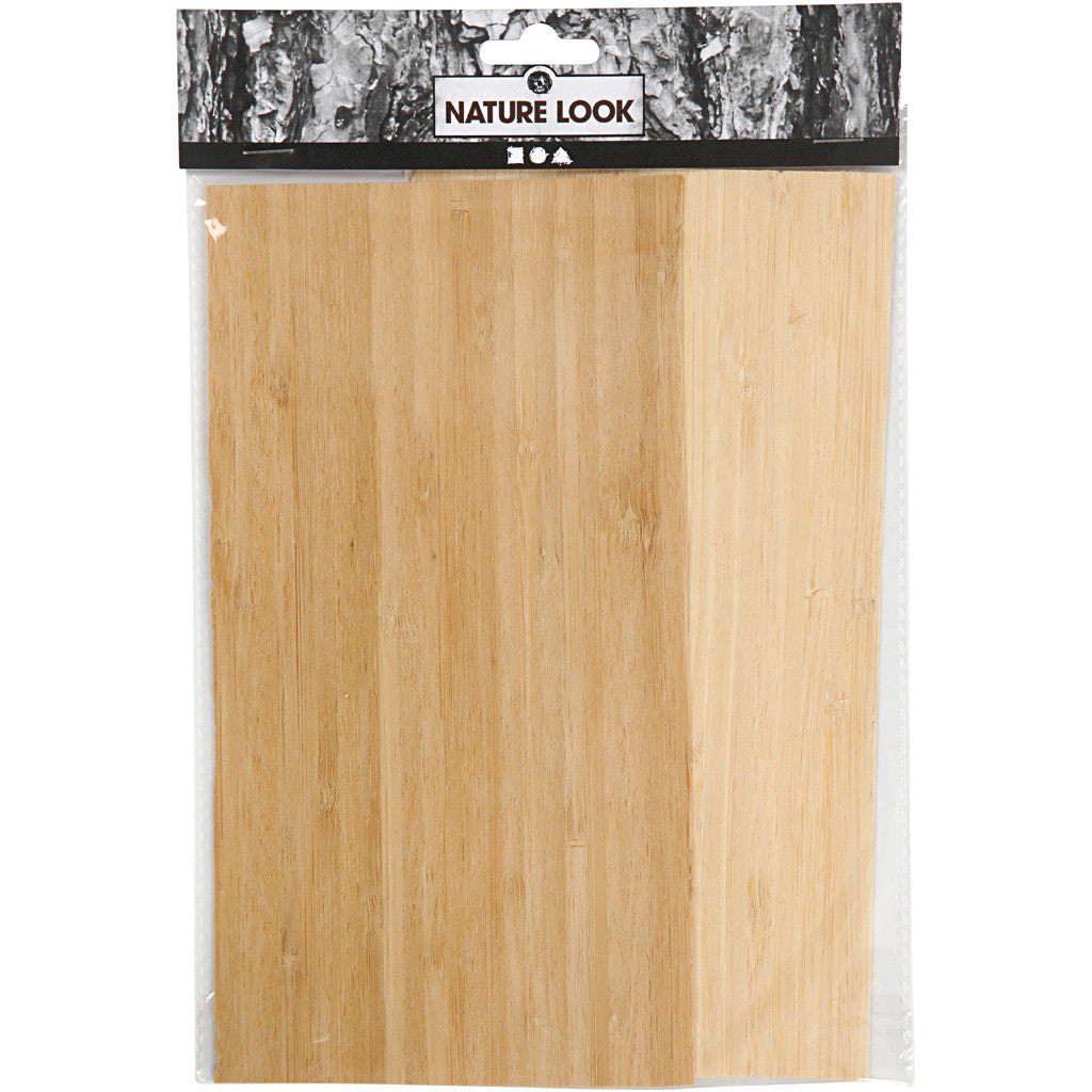 Bambus-Furnierplatten, Blatt 12x22 cm, Dicke 0,75 mm, 2 Bl./ 1 Pck [HOB-282901]