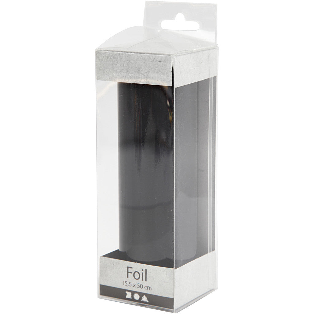 Dekofolie, B 15,5 cm, Dicke 0,02 mm, Schwarz, 50 cm/ 1 Rolle [HOB-283571]