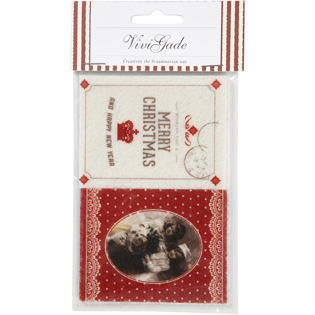 Filz-Sticker, Größe 6,5x8,5 cm, Dicke 1 mm, 4 Stk/ 1 Pck [HOB-28515]