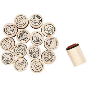 Deco Art-Stempel, Smiley, H 26 mm, D 20 mm, 15 Stk/ 1 Pck [HOB-28581]