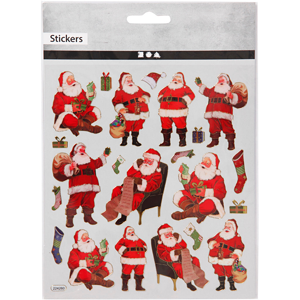 Sticker, Klassischer Nikolaus, Blatt 15x16,5 cm, ca. 22 Stk, 1 Bl. [HOB-289851]