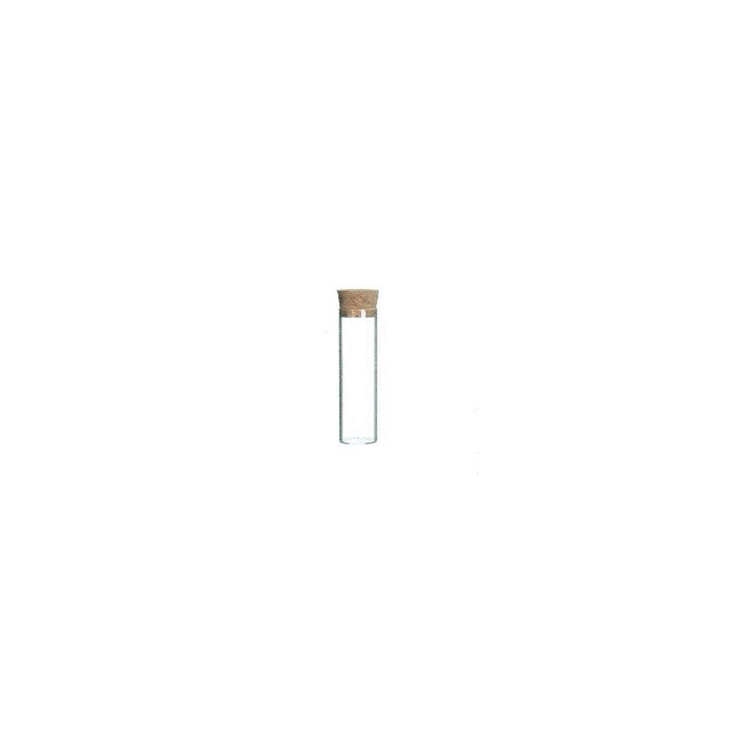 Reagenzgläser mit flachem Boden und Korken, H. 10 cm, Ø 2 cm (12 Stück) [IFS-29003]