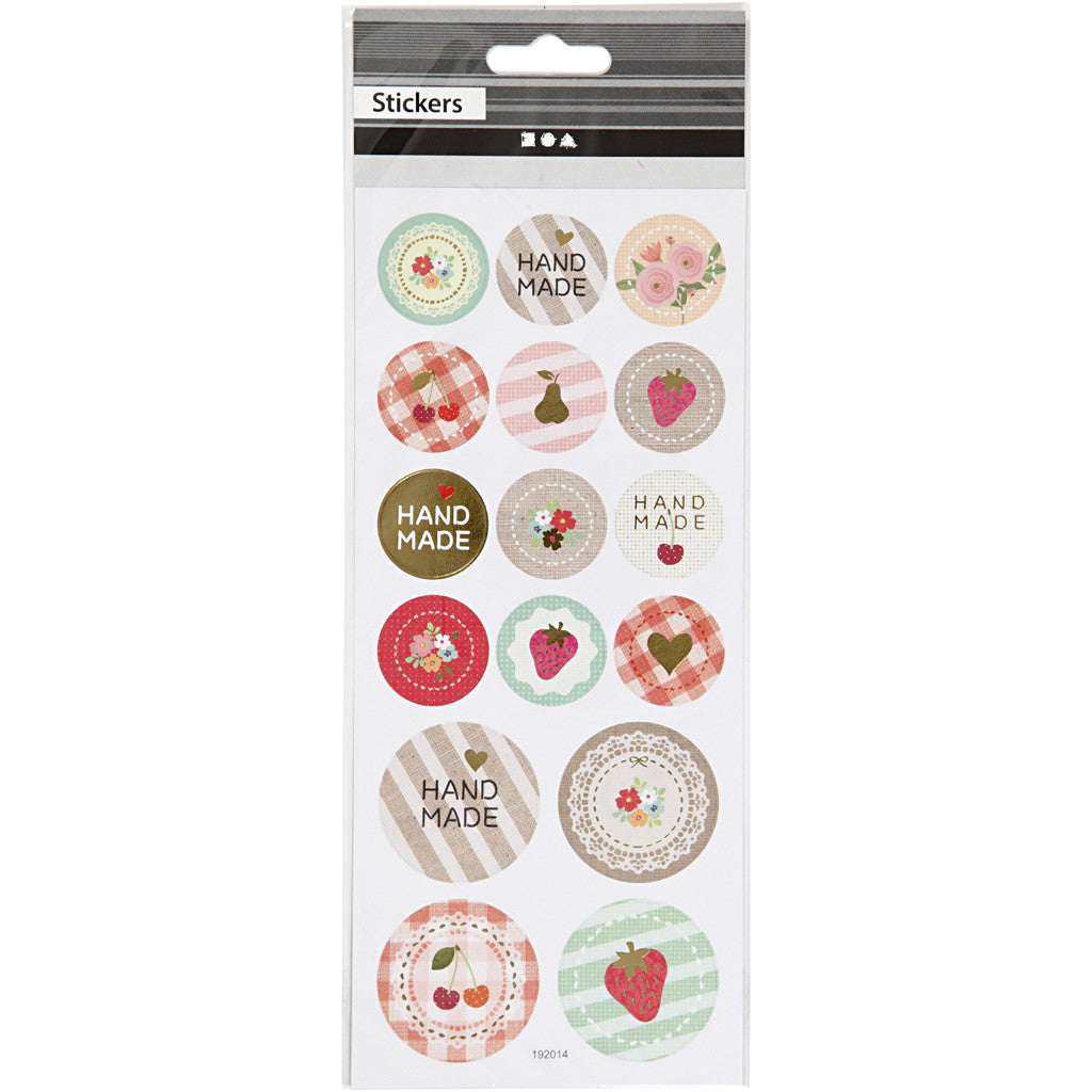 Sticker, Handmade, Blatt 10x23 cm, ca. 16 Stk, 1 Bl. [HOB-29157]