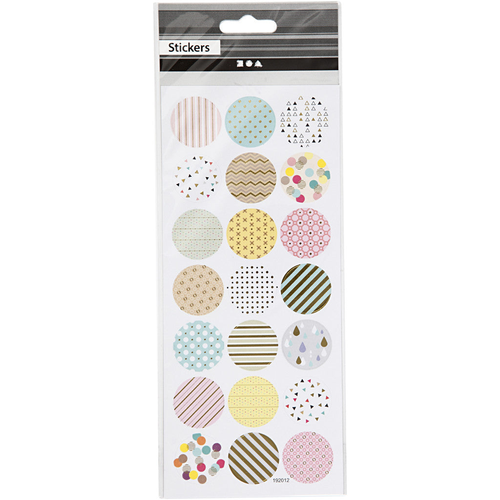 Sticker, Pastelltöne, Blatt 10x23 cm, ca. 21 Stk, 1 Bl. [HOB-29159]