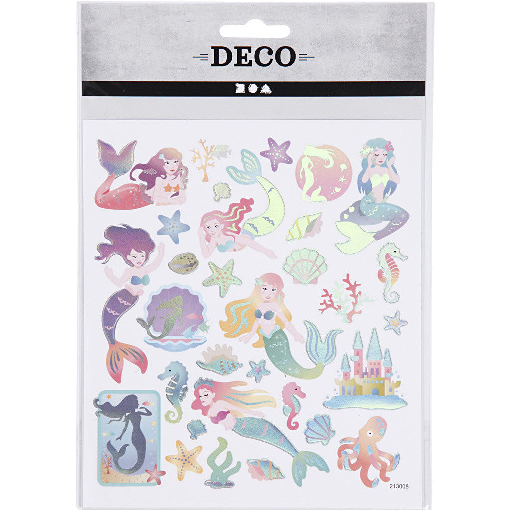 Sticker, Meerjungfrauen, Blatt 15x16,5 cm, ca. 32 Stk, 1 Bl. [HOB-29170]