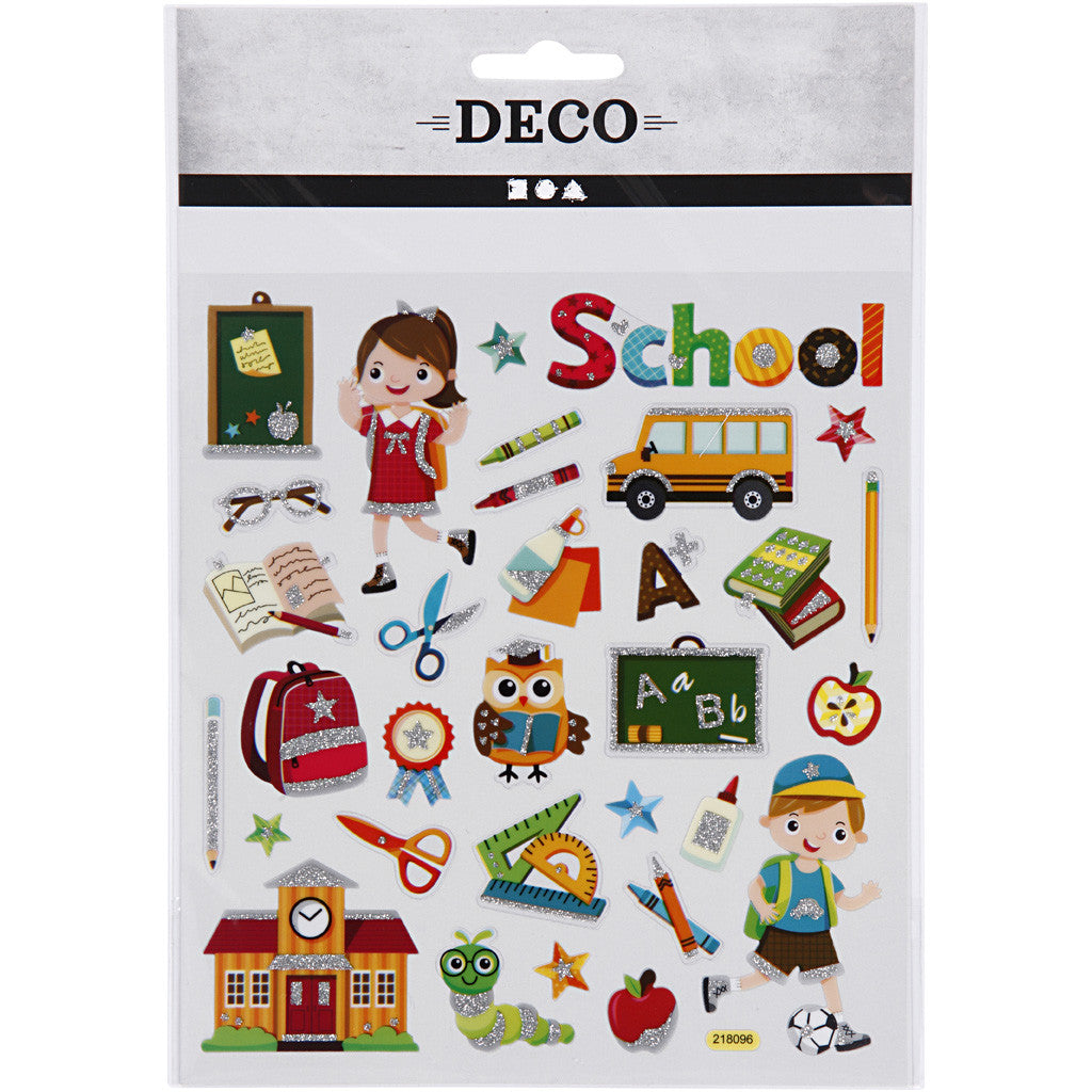 Sticker, Schule, Blatt 15x16,5 cm, ca. 32 Stk, 1 Bl. [HOB-29176]