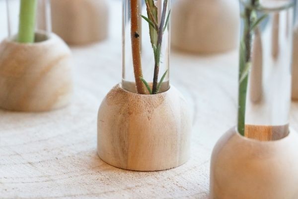 Testrohr mit Holzbasis 2x15cm (1 Stück) [IFS-29217]