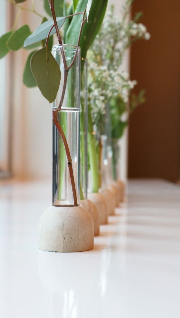 Hölzerne Basis Weißes Teströhrchen 2x10cm (1 Stück) [IFS-29216]