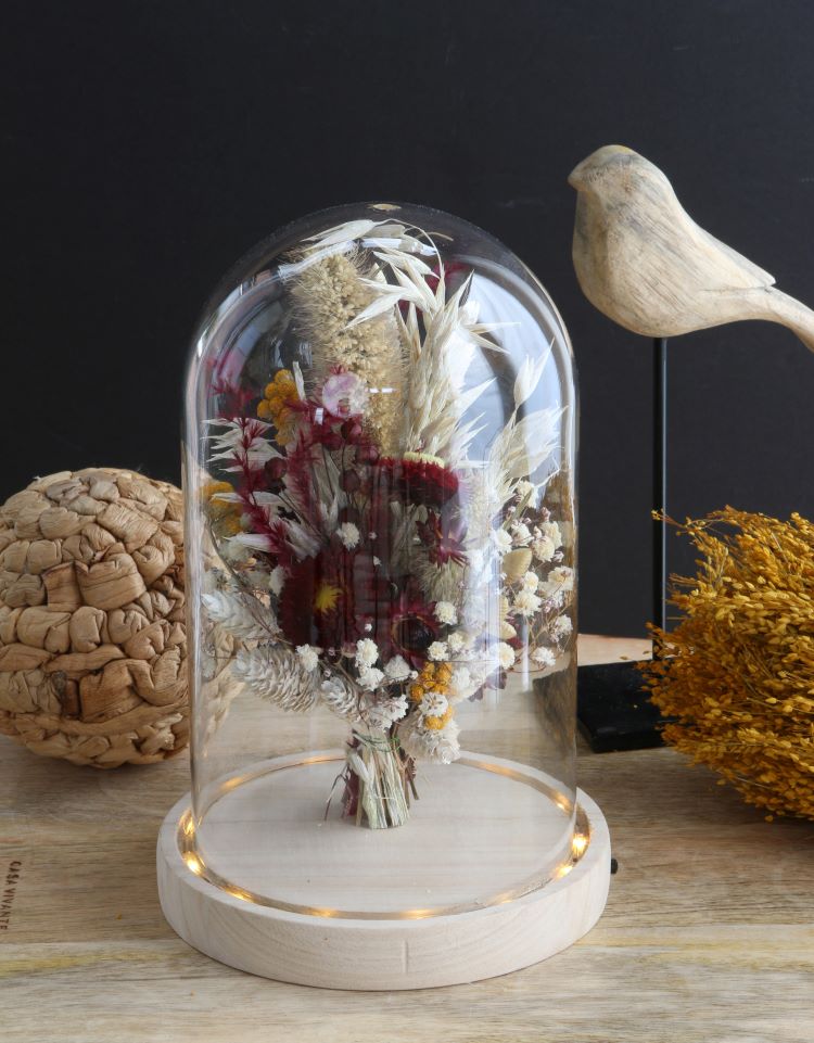 Glas-LED-Stolpersteine mit Holzsockel Ø14cm (1 Stück) [IFS-29494]