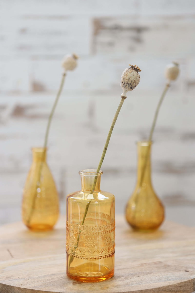 Blumenvasen Porto Ø7.5cm | H: 14.5cm Ockergelb (12 Stück) [IFS-29742]