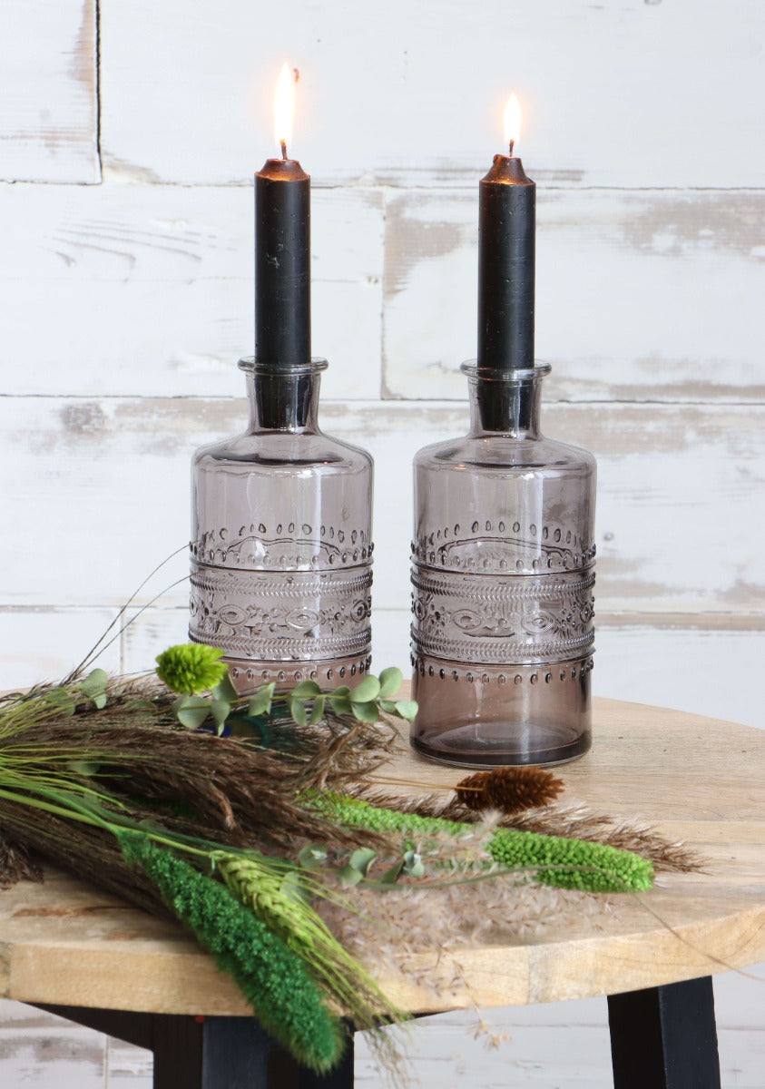 Blumenvasen Porto Ø7.5cm | H: 14.5cm Grau (12 Stück) [IFS-29746]