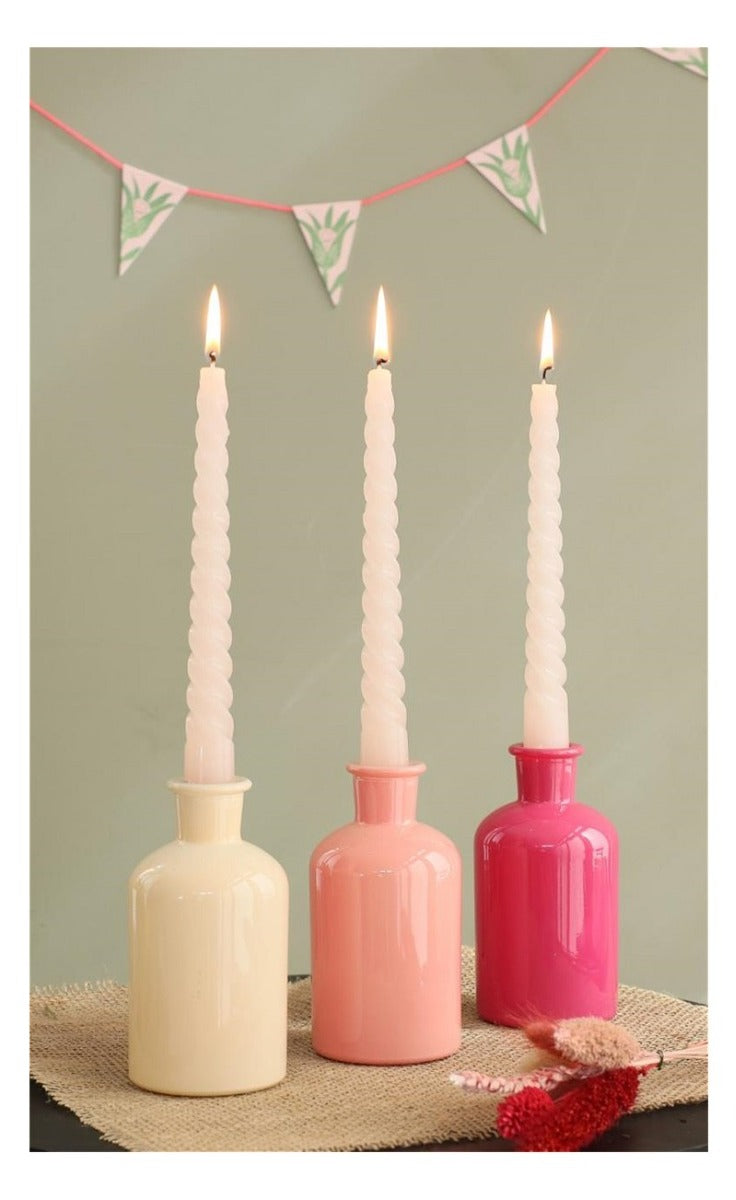 Glasflasche Ø7 h: 12 cm Assorti Rosa (12 Stück) [IFS-29806]