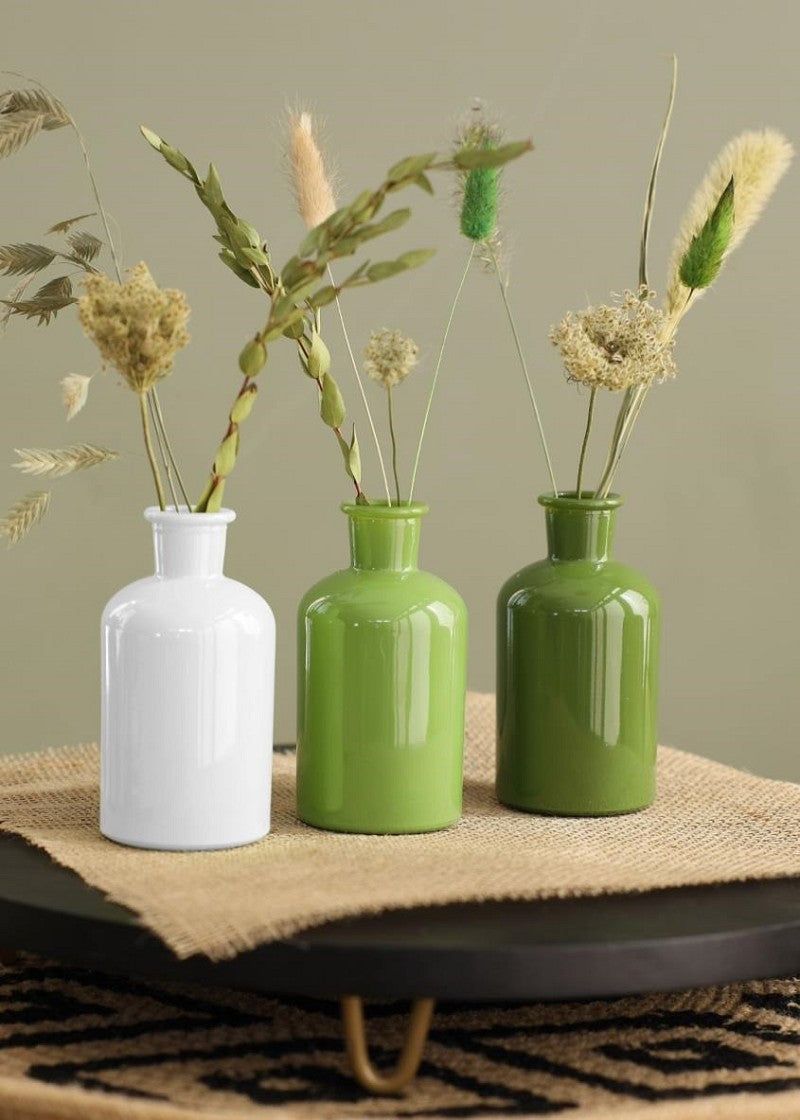 Glasflasche Ø7 h: 12 cm Assorti Grün (12 Stück) [IFS-29807]