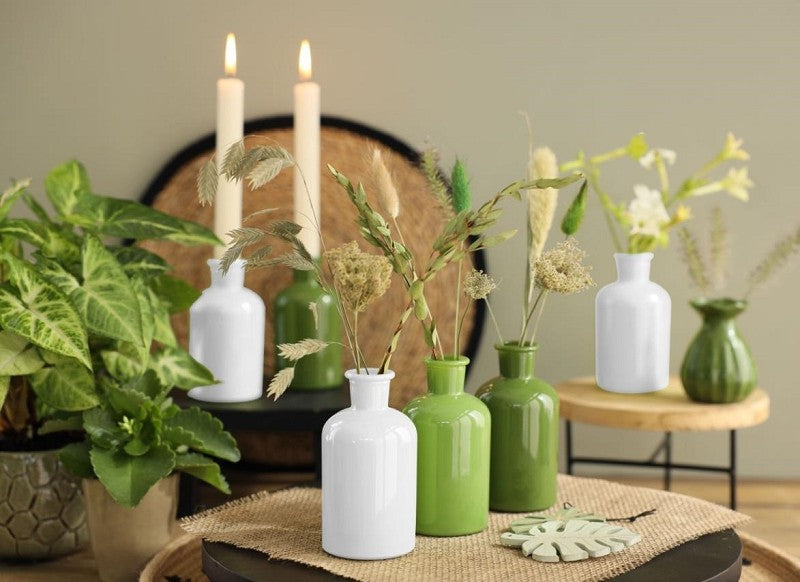 Glasflasche Ø7 h: 12 cm Assorti Grün (12 Stück) [IFS-29807]