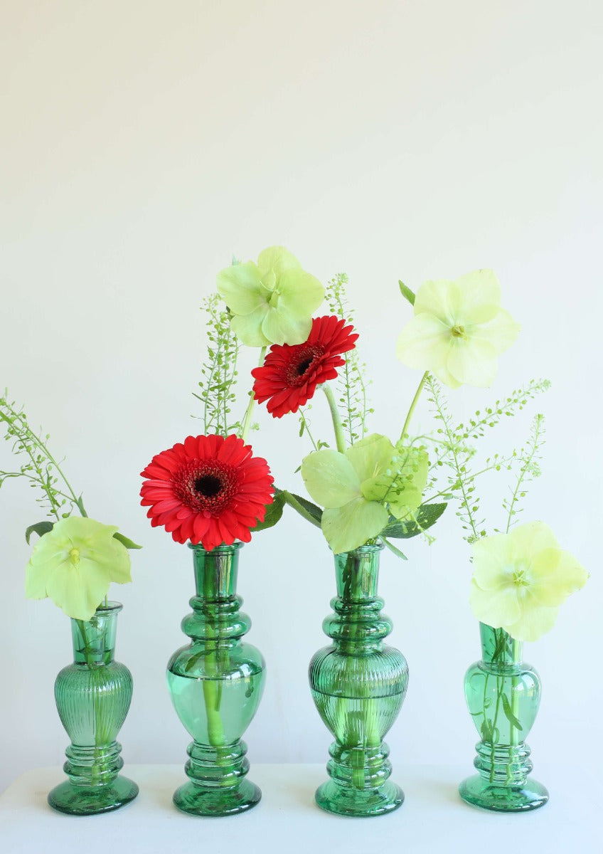 Vase Venedig Dunkelgrün H: 11,3 x Ø5 cm (12 Stück) [IFS-29888]