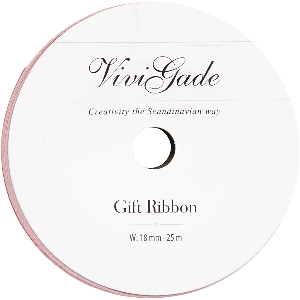 Kräuselband, B 18 mm, Matt, Rosa, 25 m/ 1 Rolle [HOB-20038]