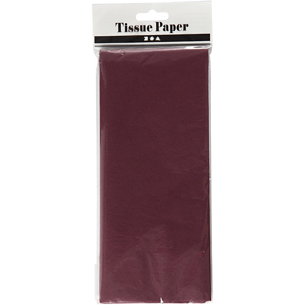 Seidenpapier, Blatt 50x70 cm, 14 g, Bordeaux, 10 Bl./ 1 Pck [HOB-200884]
