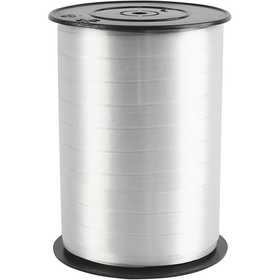 Kräuselband, B 10 mm, Glänzend, Silber, 250 m/ 1 Rolle [HOB-20210]