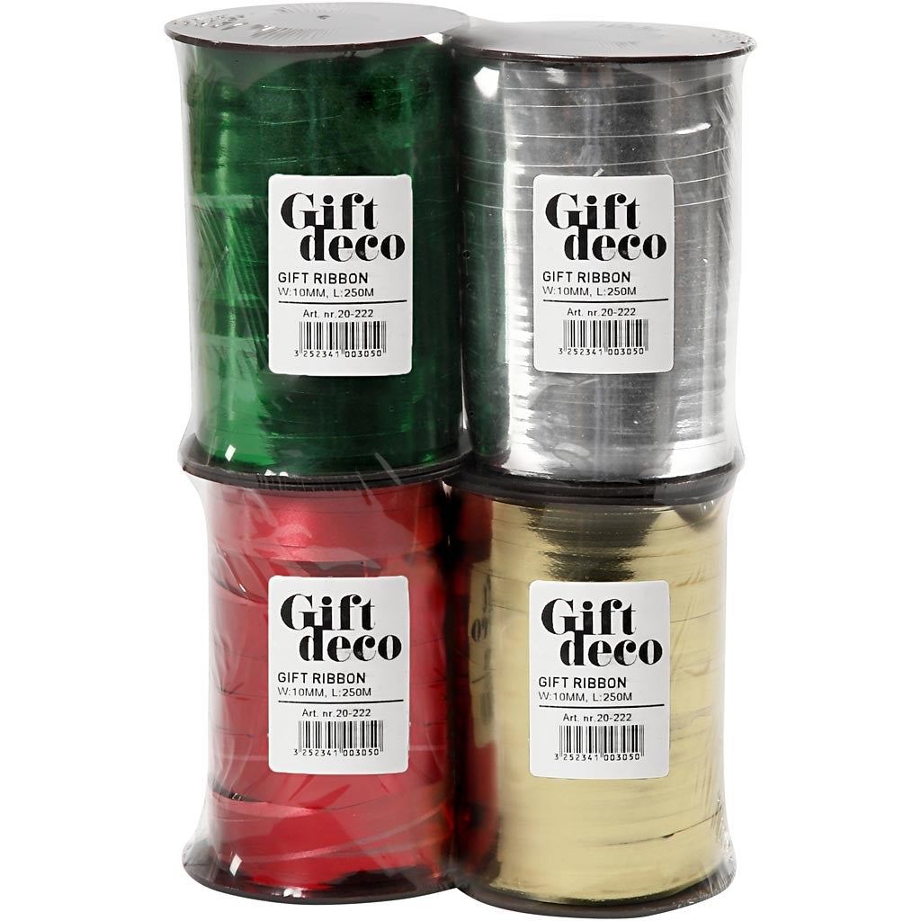 Kräuselband, B 10 mm, Glänzend, 4x250 m/ 1 Pck [HOB-20225]