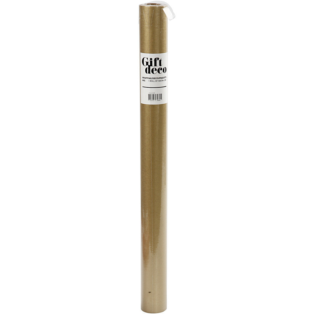 Geschenkpapier , B 50 cm, 60 g, Gold, 5 m/ 1 Rolle [HOB-20266]